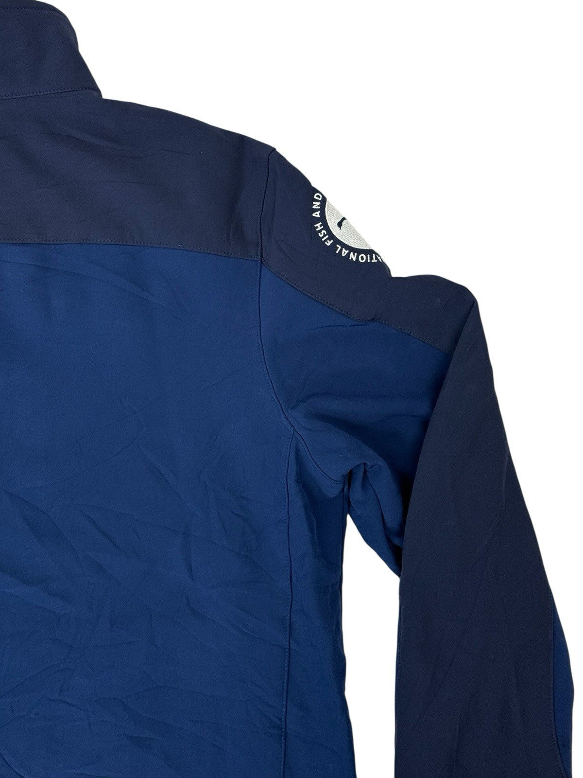 LL Bean Blue Softshell Fleece Jacket Medium