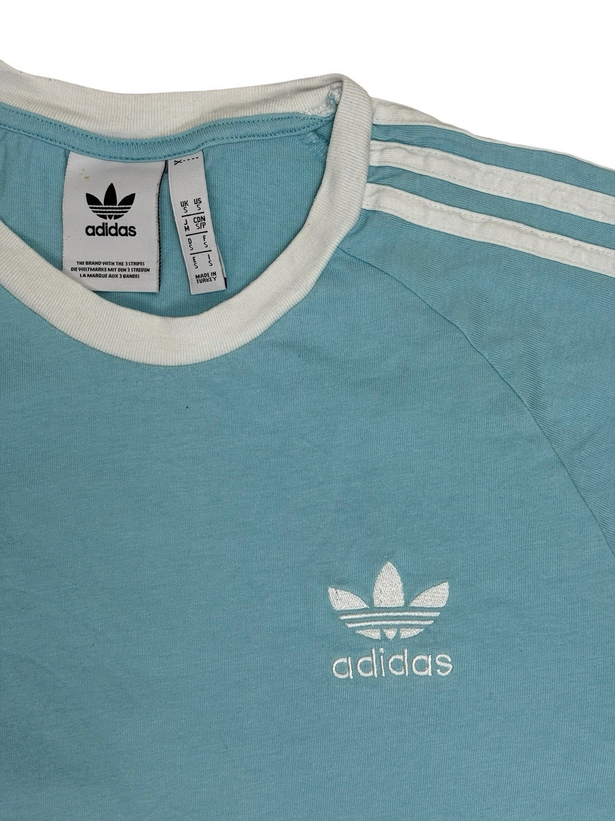 Adidas Blue 3-Stripe Top Small