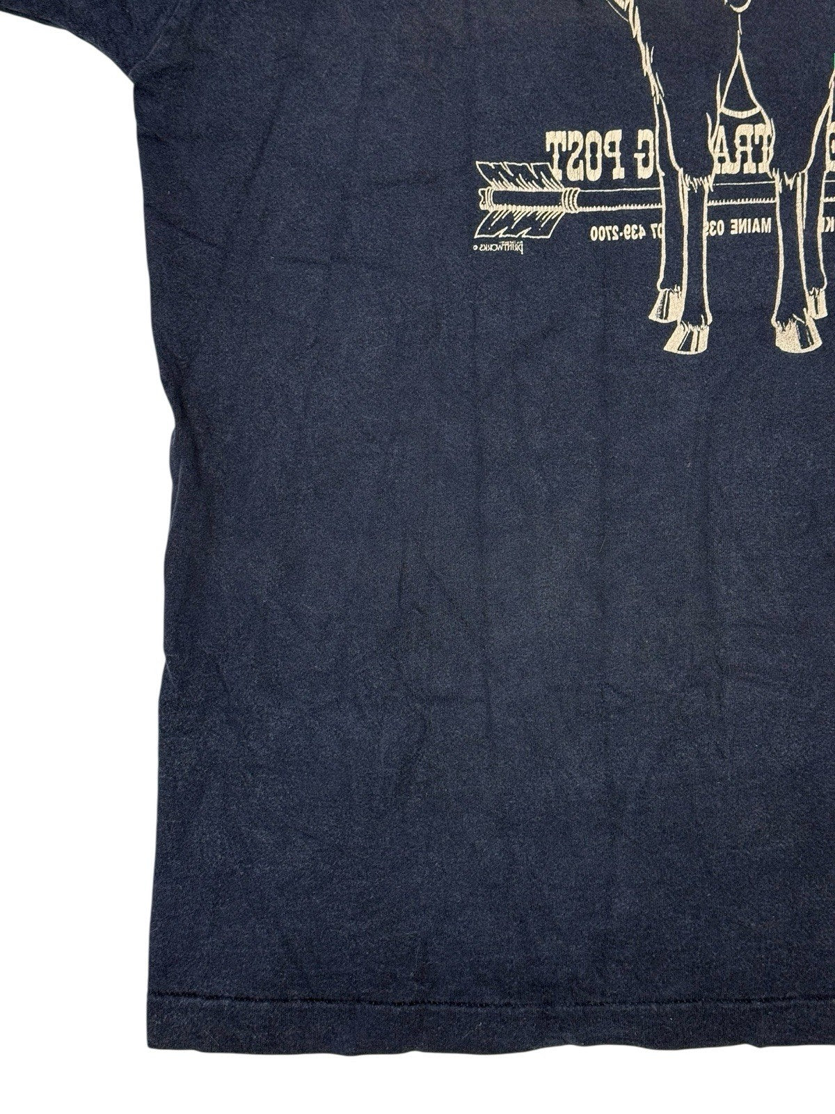 Vintage Blue Kittery Trading Post Funny Novelty Cotton Top XL