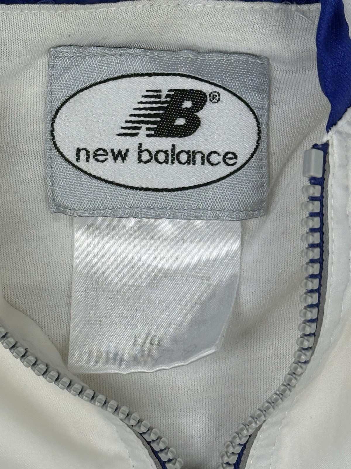 New Balance Retro White Zip Hoodie Track Jacket Large