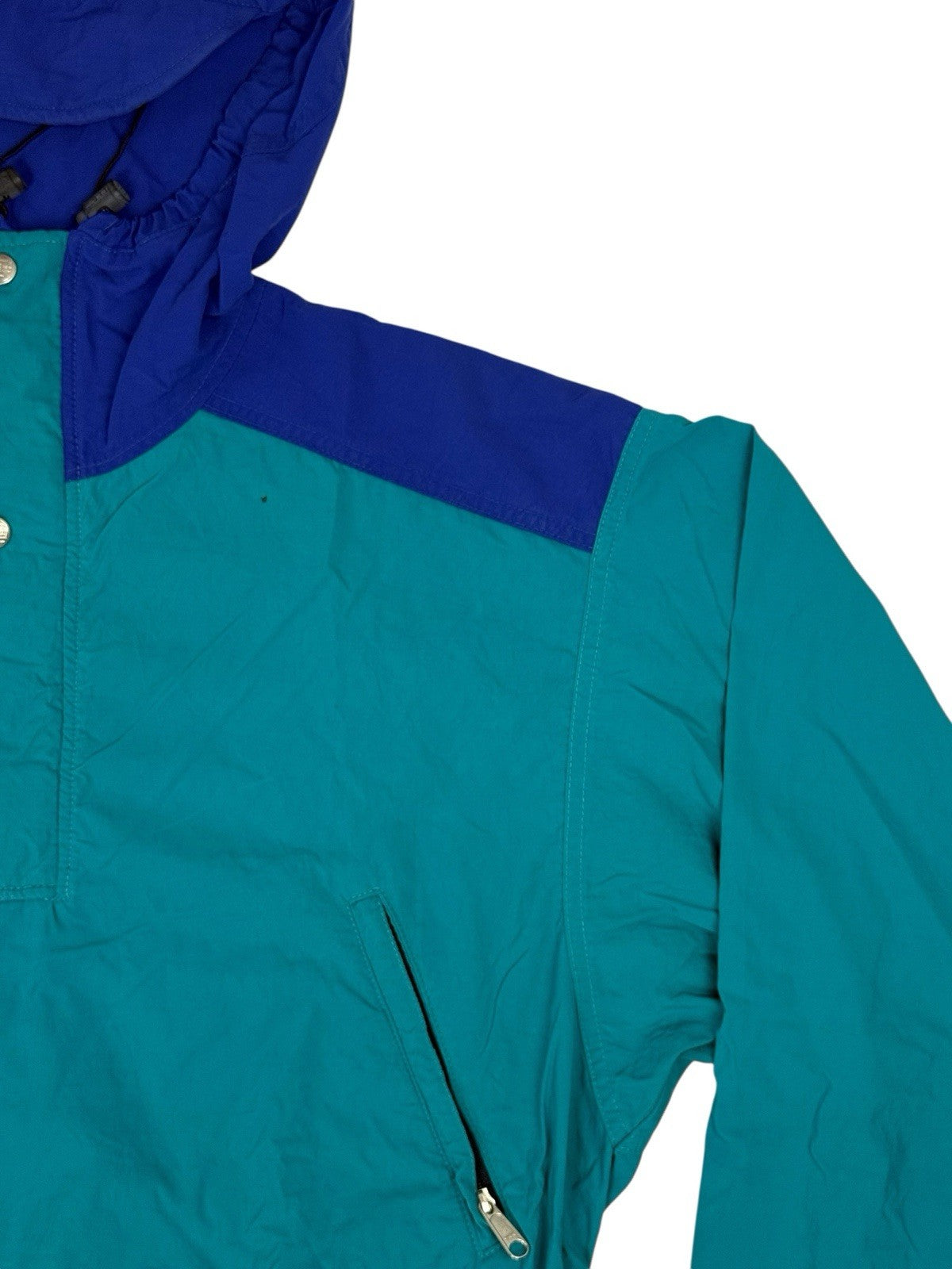 LL Bean Green Nylon Pullover Anorak Poncho Medium