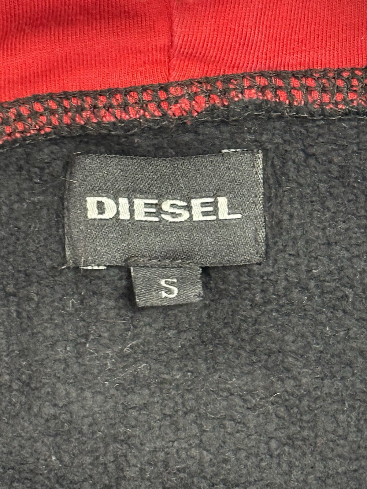Diesel Black Print Logo Hoodie Small
