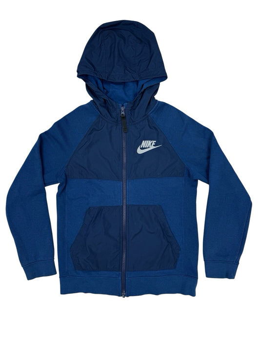 Nike Blue Zip Hooded Jacket Size Youth Medium