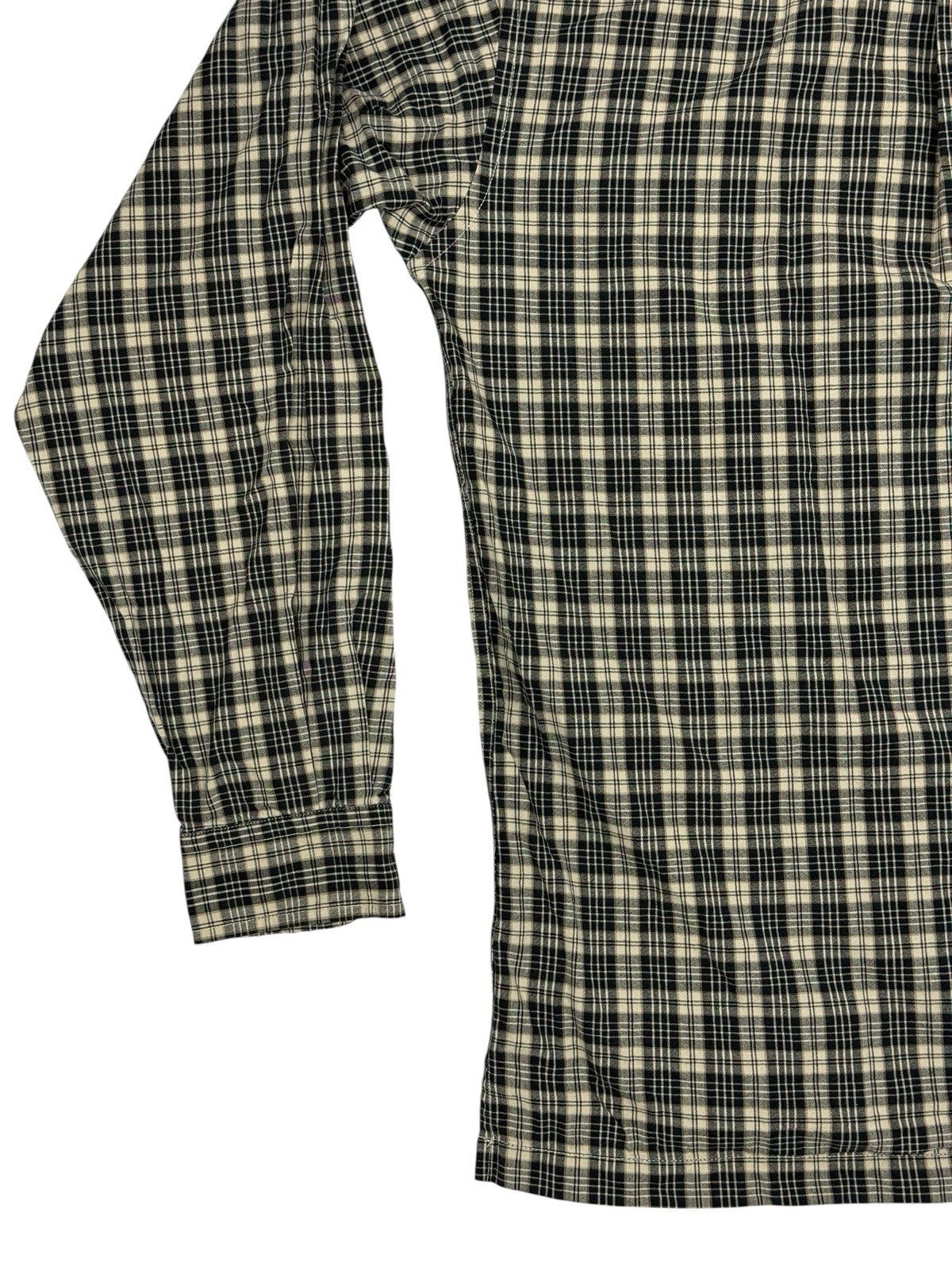 Tommy Hilfiger Retro Beige Plaid Cotton Shirt Medium