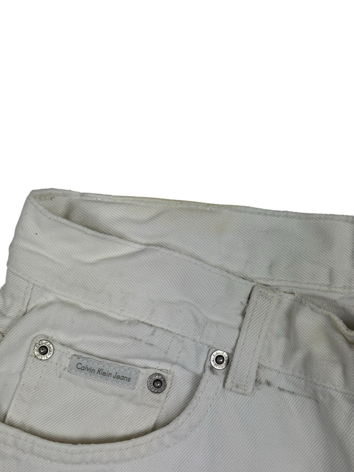 Calvin Klein White Cut Off Jean Shorts Size 10 (28W)