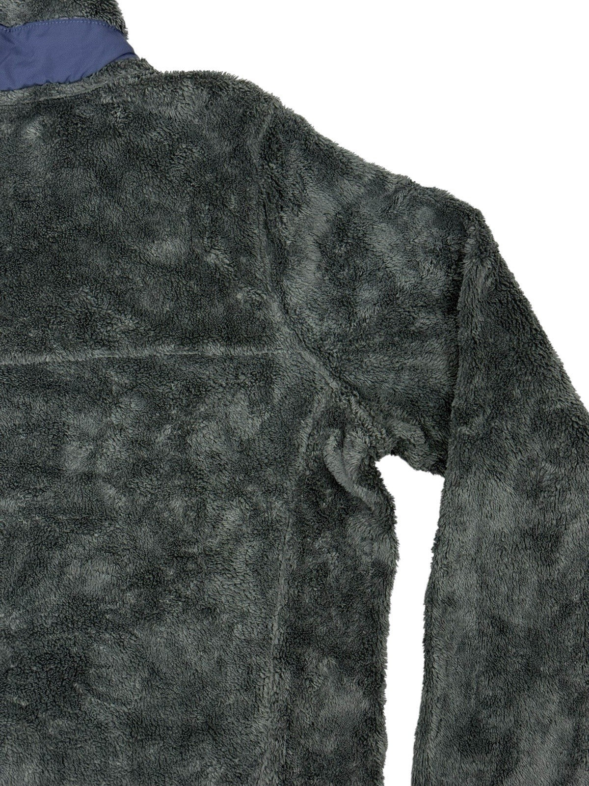 LL Bean Grey Hi-Pile Fleece Snap Jumper Medium