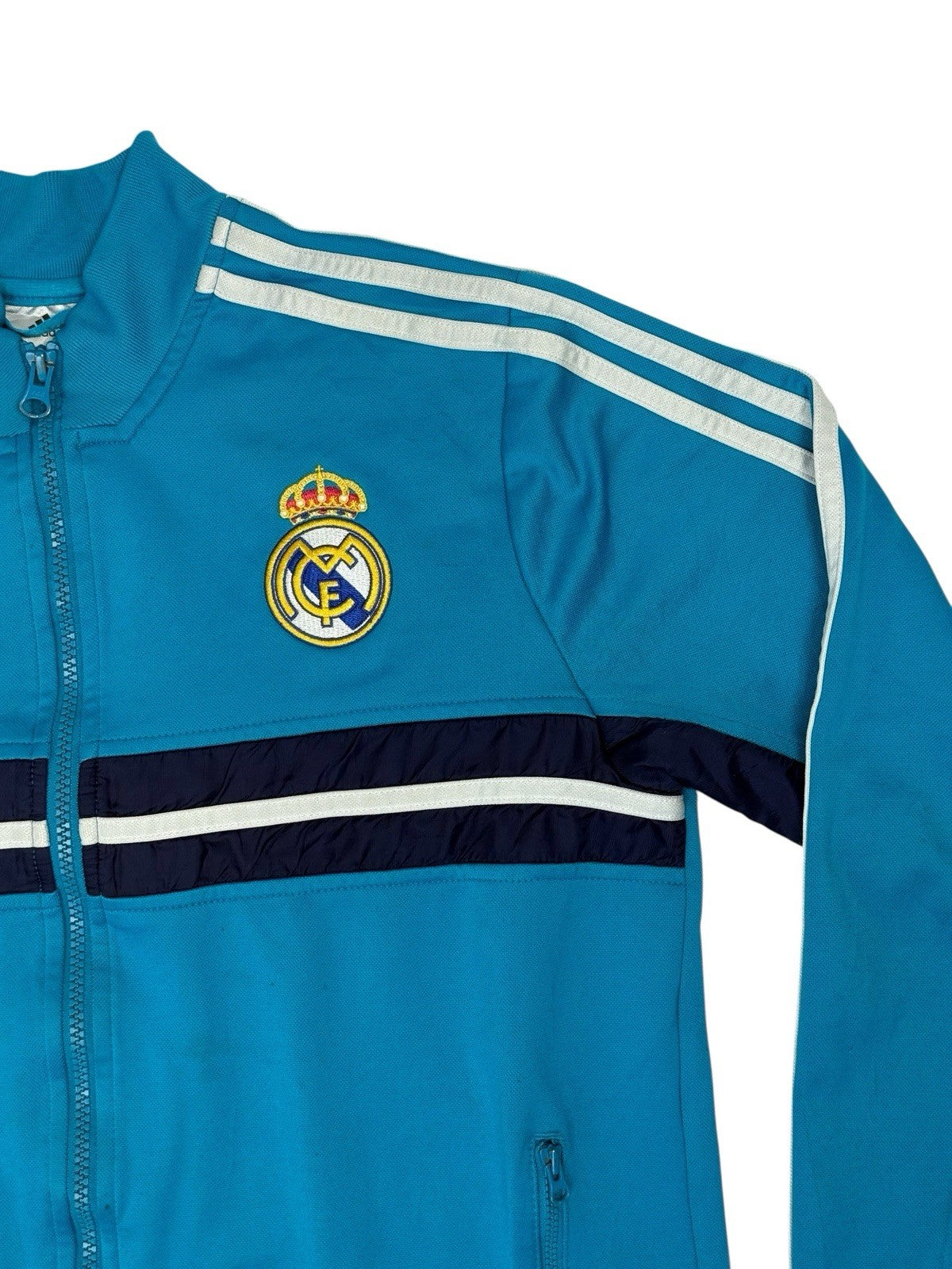 Adidas Real Madrid FC Blue Zip Track Jacket Youth XL (Age 15-16)