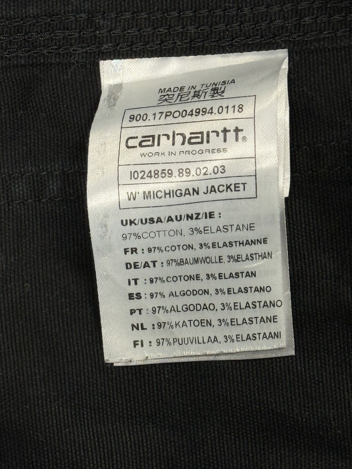 Carhartt WIP Black W' Michigan Denim Button Up Jacket Women's Small