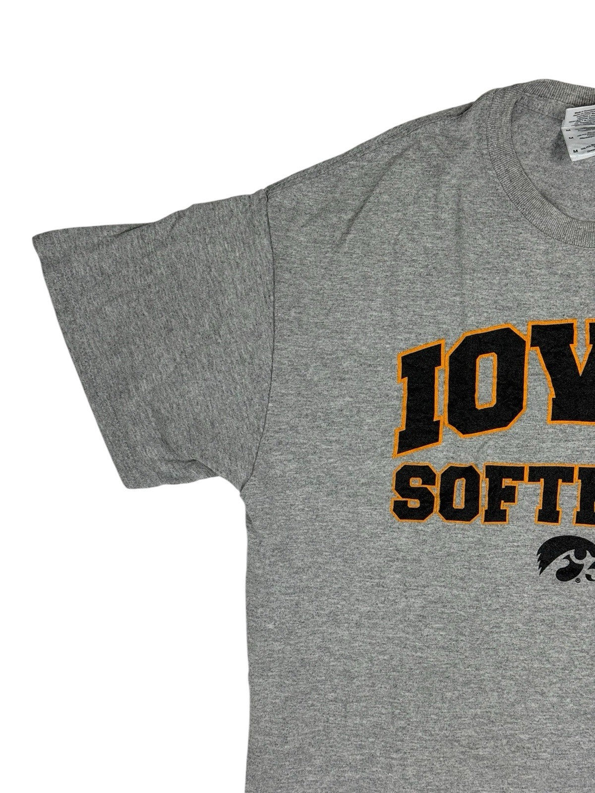 University of Iowa Hawkeyes Grey Softball Printed Top Medium