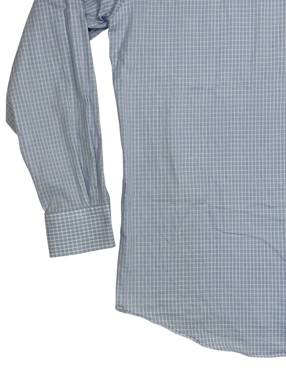 Chaps Blue Check Long Sleeve Collared Shirt Large (16in Collar)