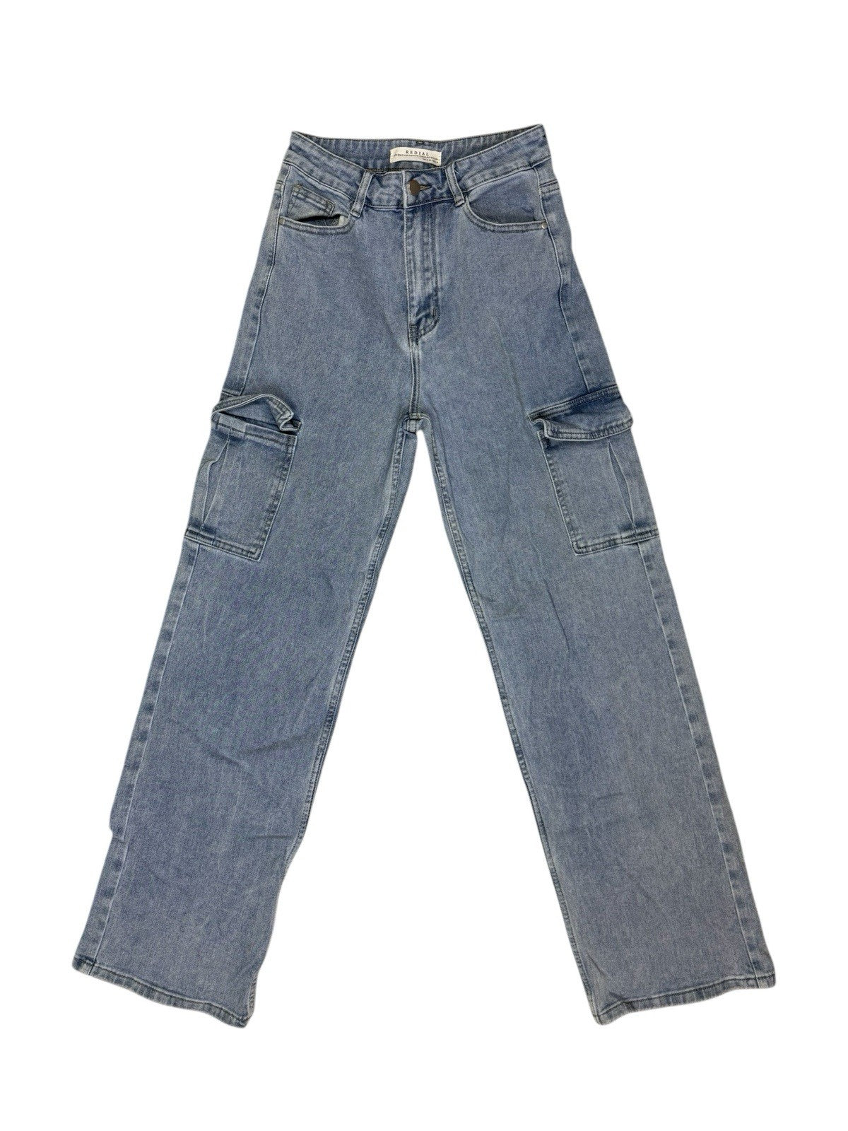 Redial Blue Loose Fit Cargo Jeans Size 8