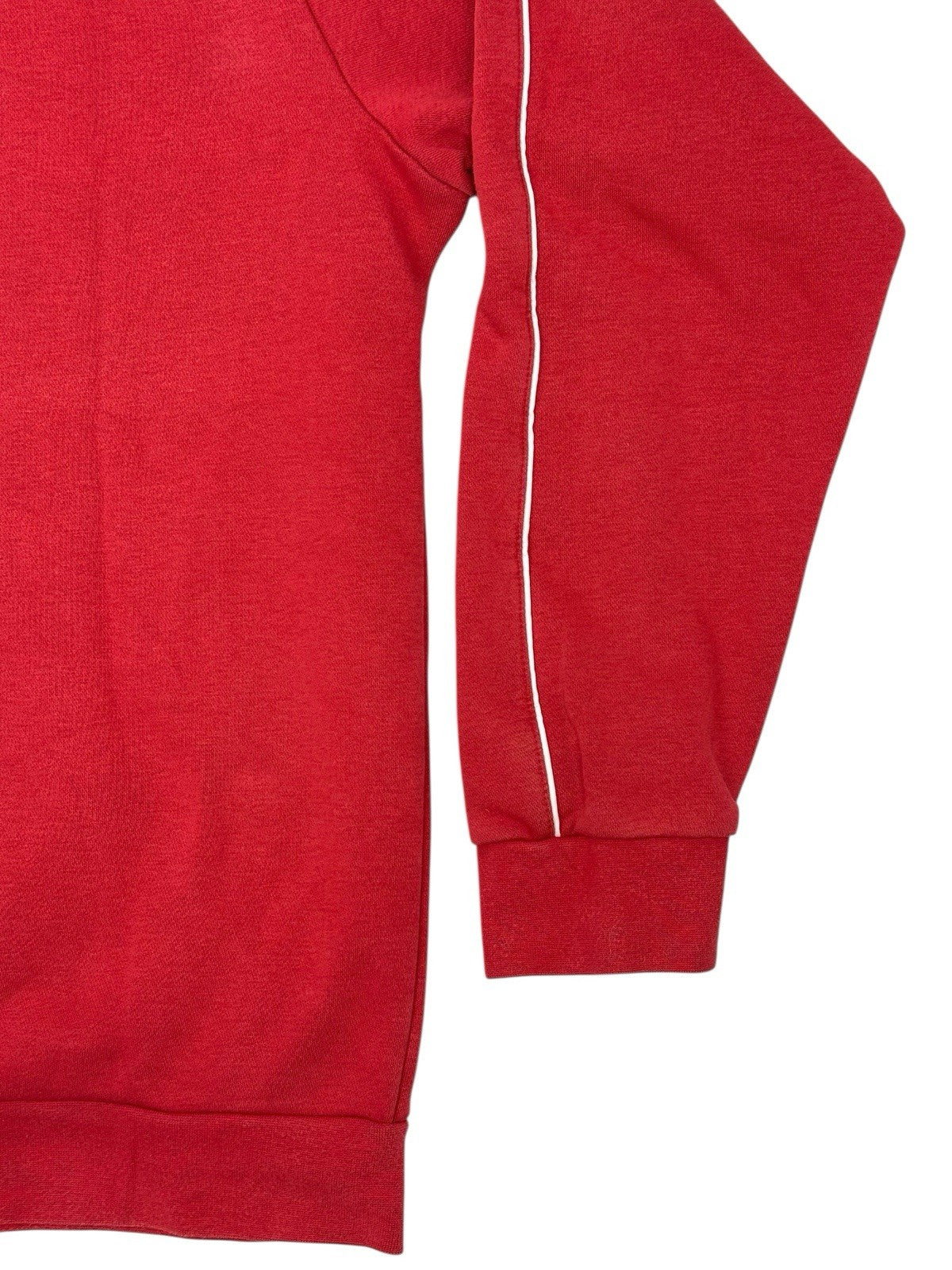 Adidas Red Embroidered Pinstripe Hoodie Large