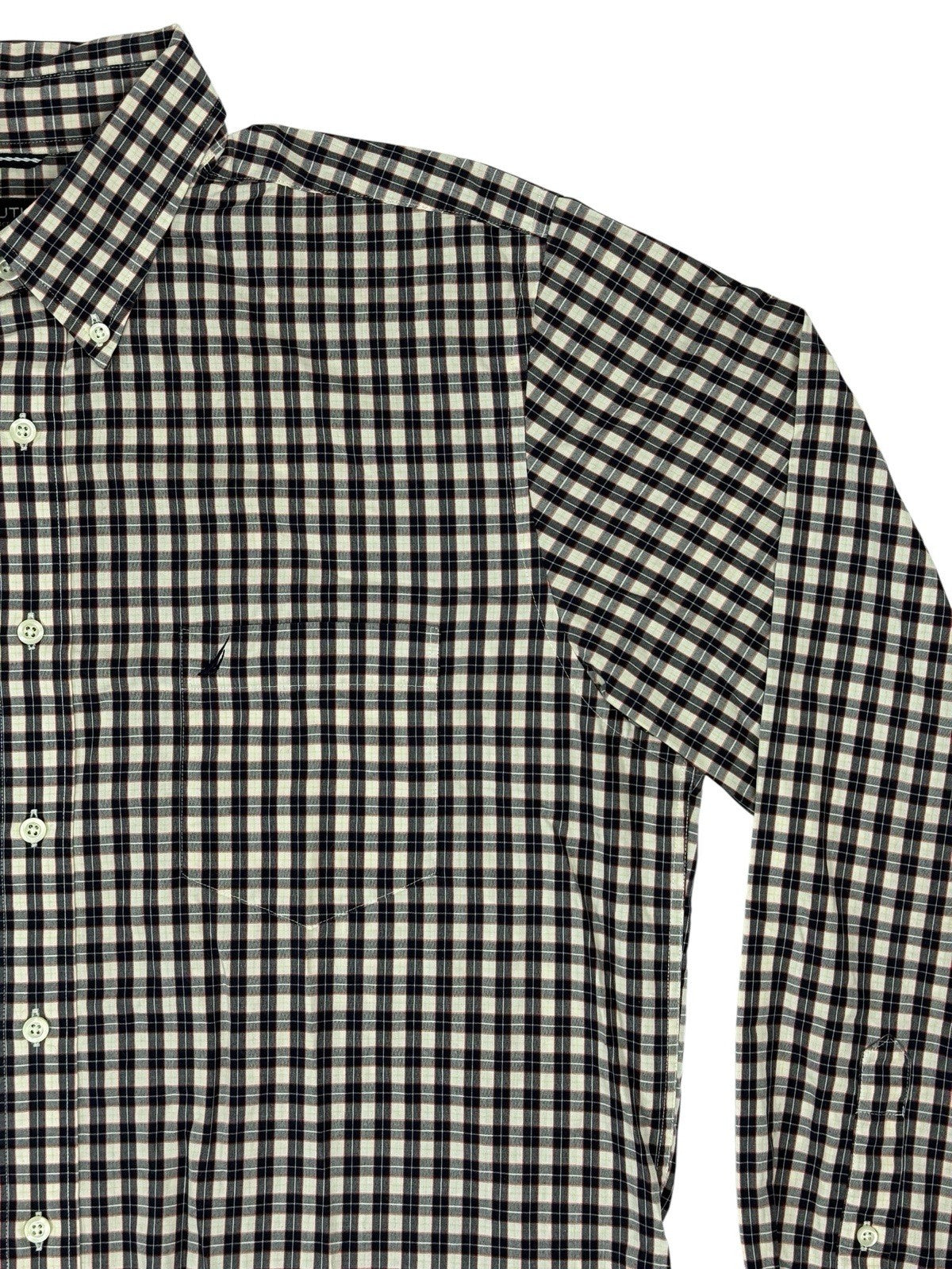 Nautica Retro Multicoloured Plaid Cotton Collared Shirt XL