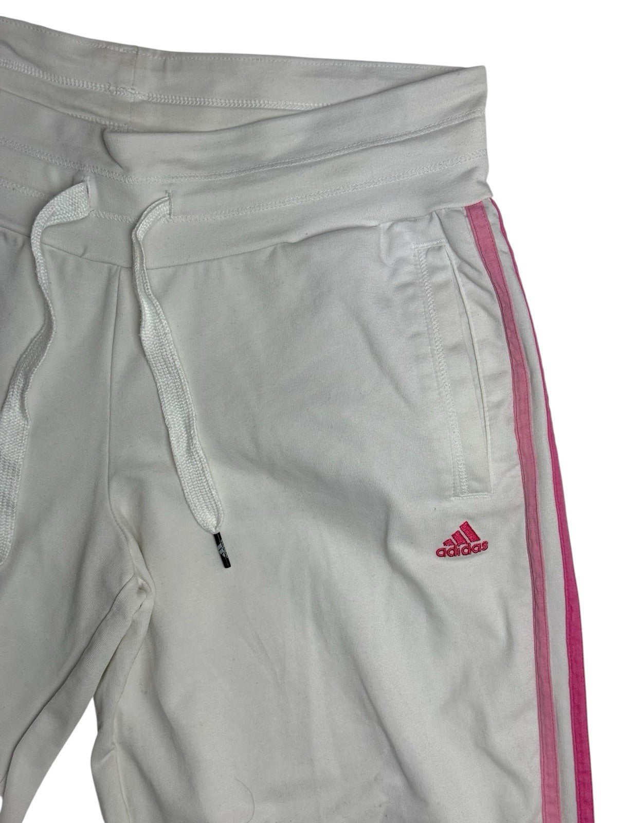 Adidas White Climalite Tracksuit Bottom Joggers Small (Size 8/10) WOMENS