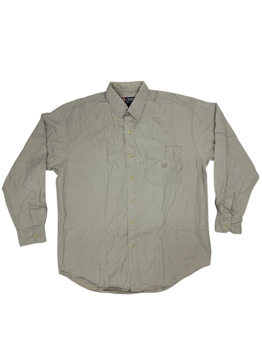 Chaps Ralph Lauren Retro Beige Cotton Shirt Medium