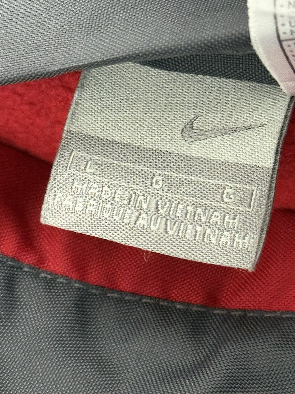 Nike Grey and Red Reversible Heavyweight Fleece Lined Jacket Large