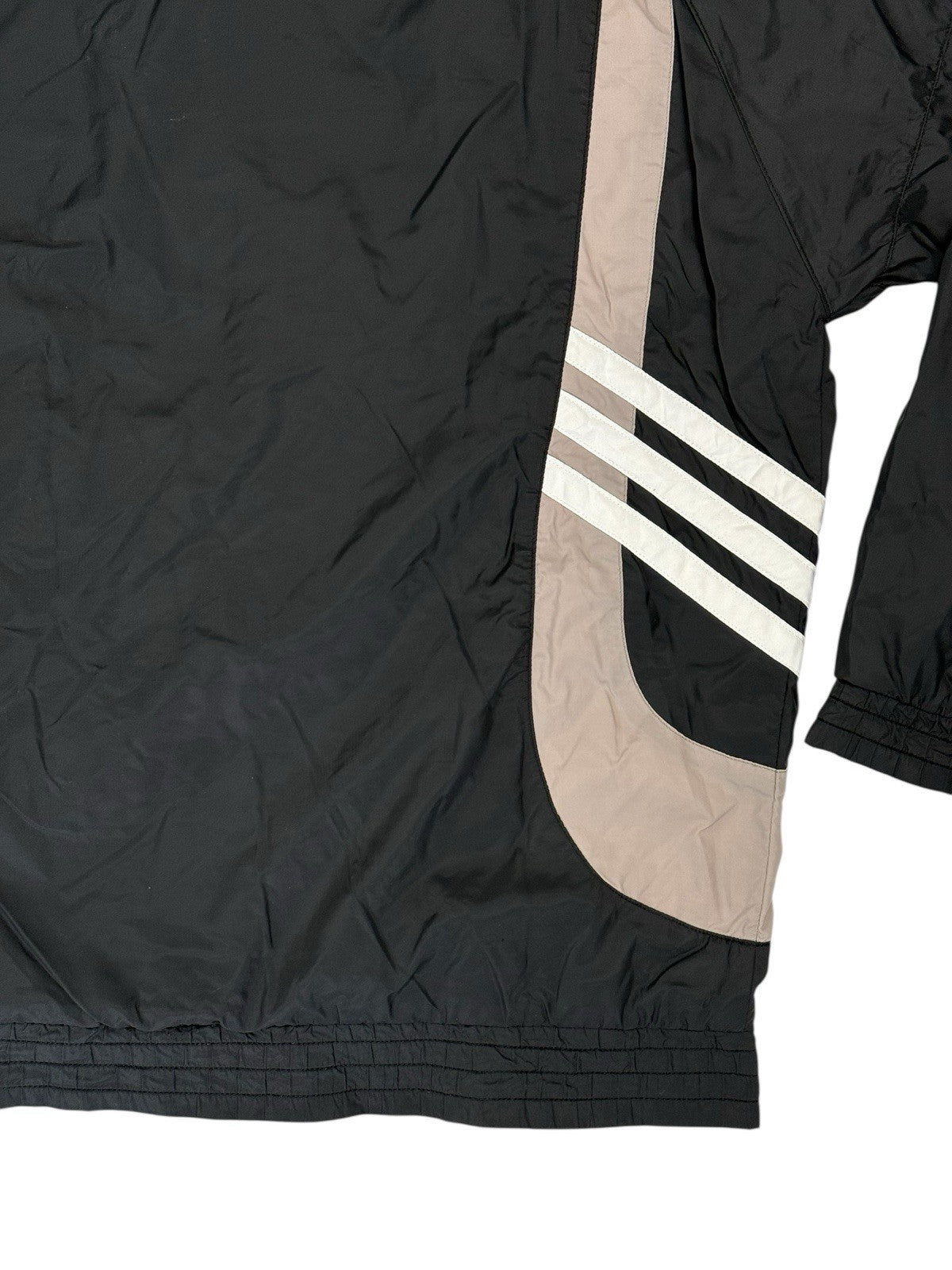 Adidas Vintage Black Nylon Zip Track Jacket Medium