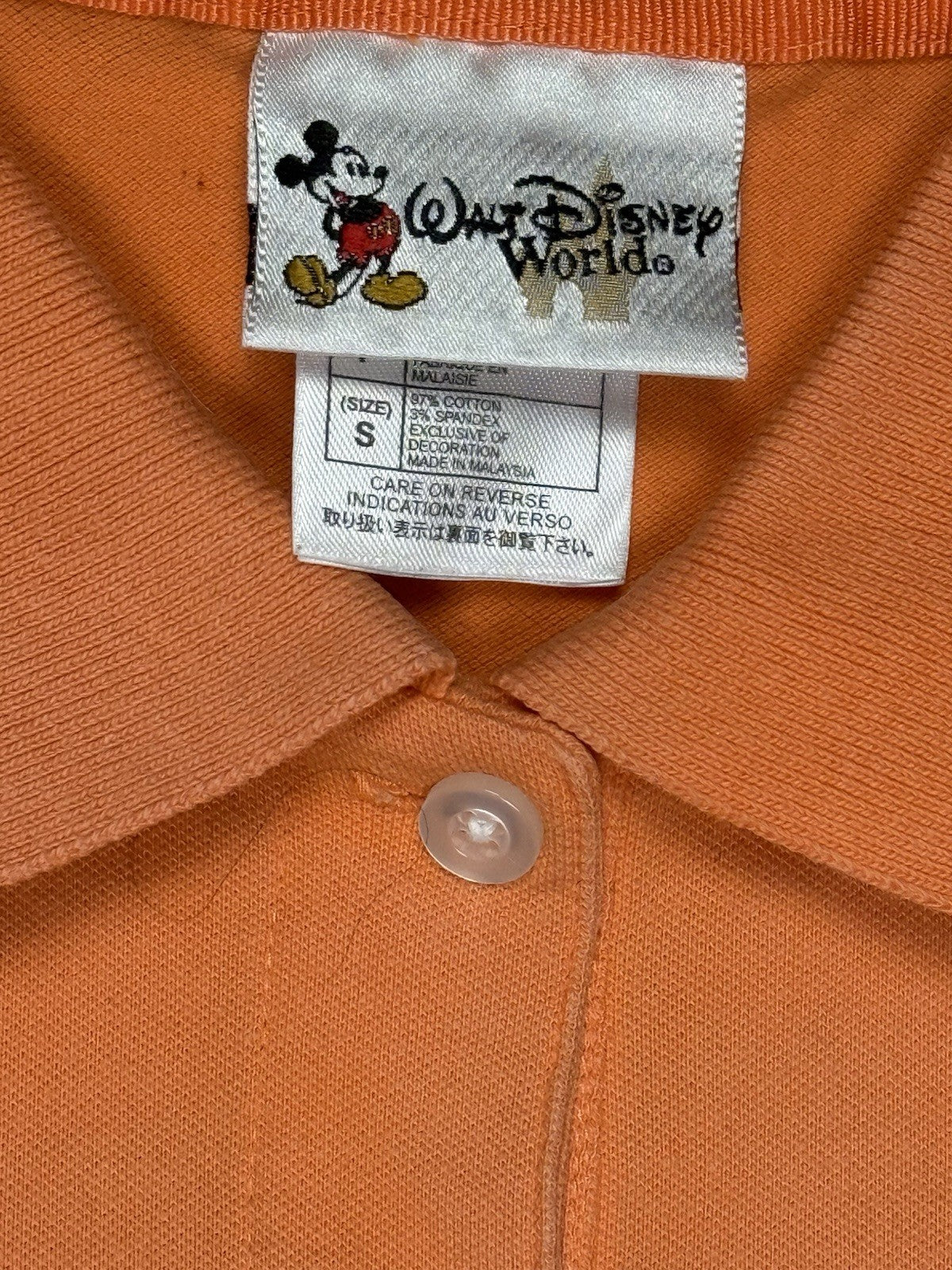 Disney Orange Mickey Mouse Polo Small