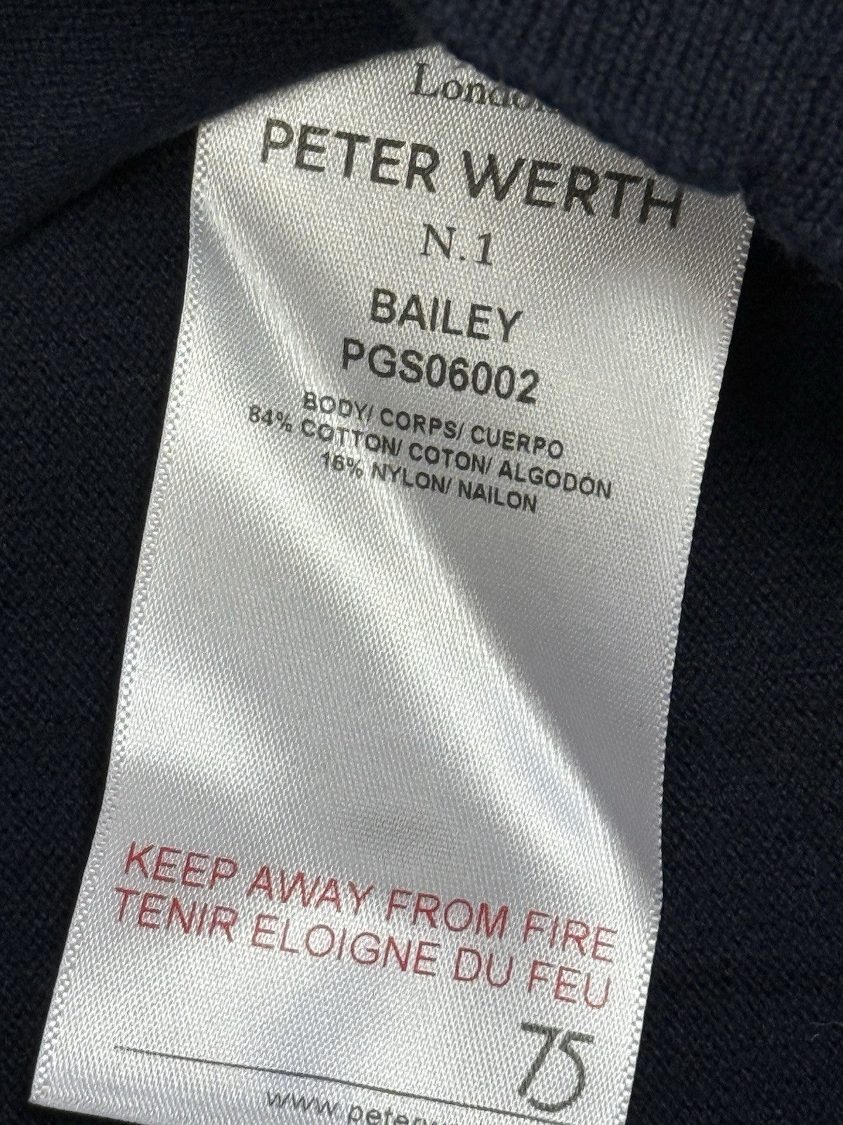 Peter Werth Blue Cotton Bailey Jumper Medium