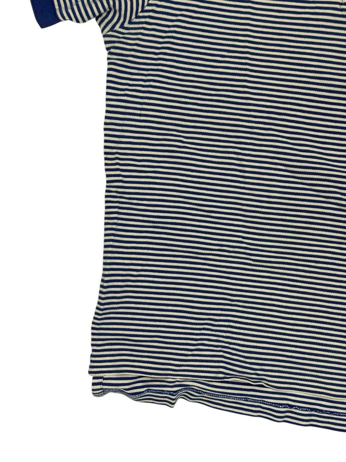 Polo Ralph Lauren Blue White Striped Polo Top Large