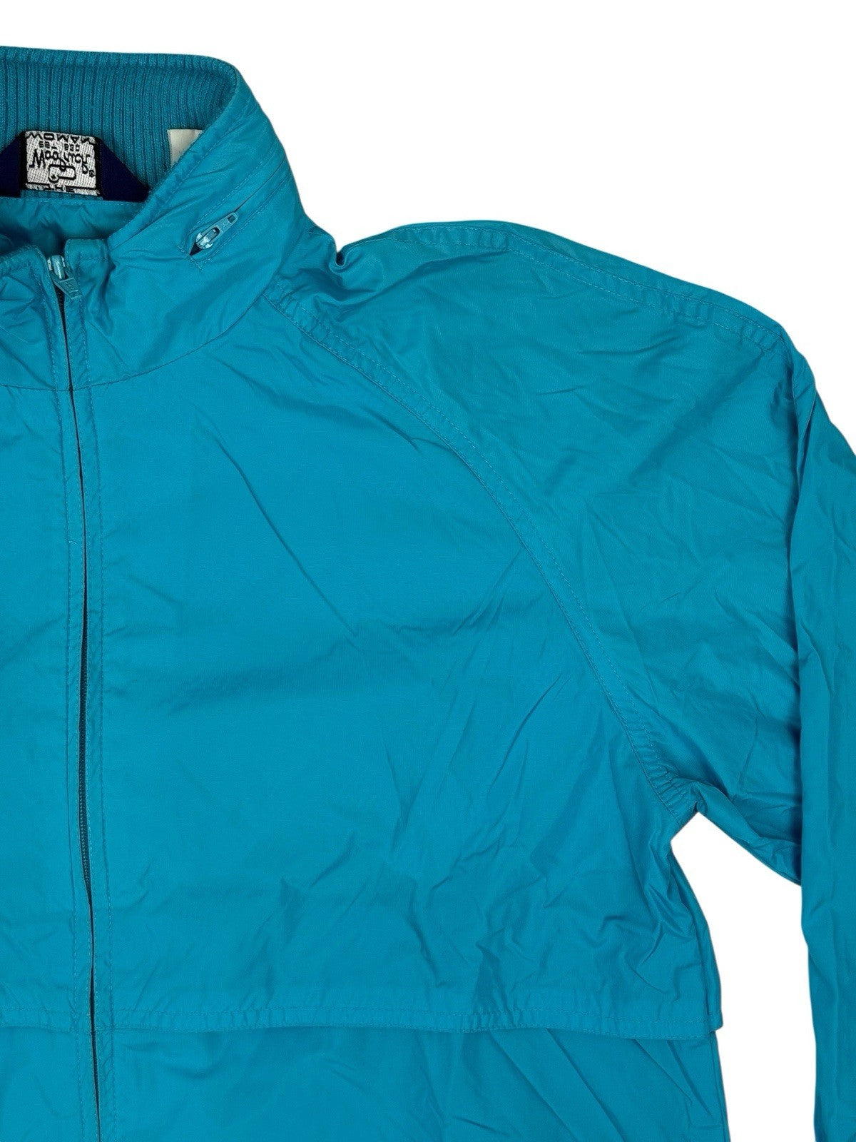 Woolrich Woman Retro Blue Zip Rain Jacket Medium