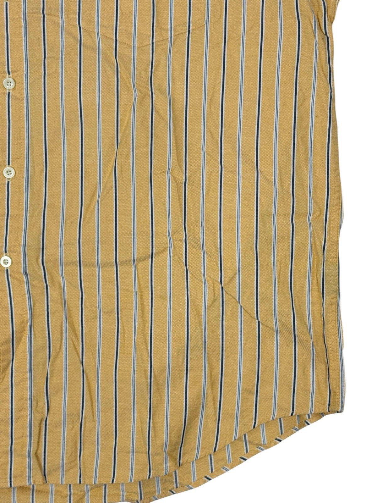 Nautica Retro Yellow Striped Cotton Collared Shirt 2XL