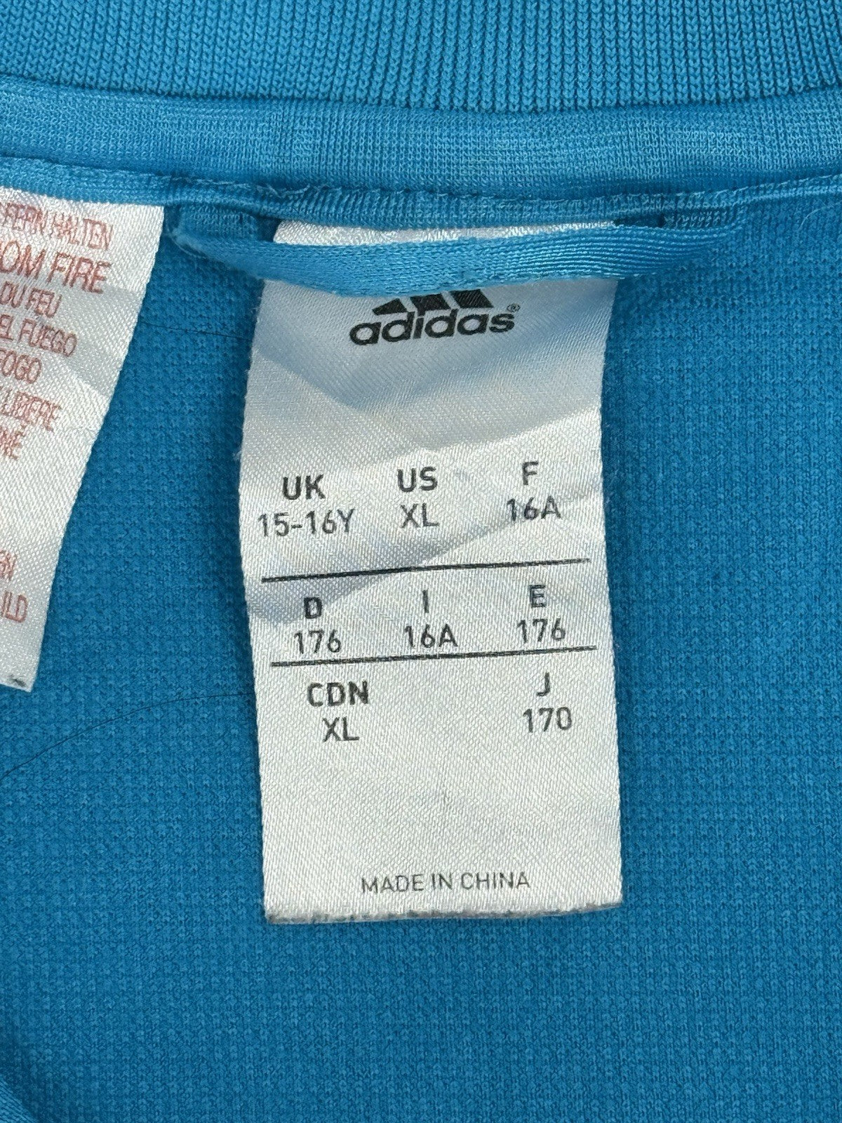 Adidas Real Madrid FC Blue Zip Track Jacket Youth XL (Age 15-16)