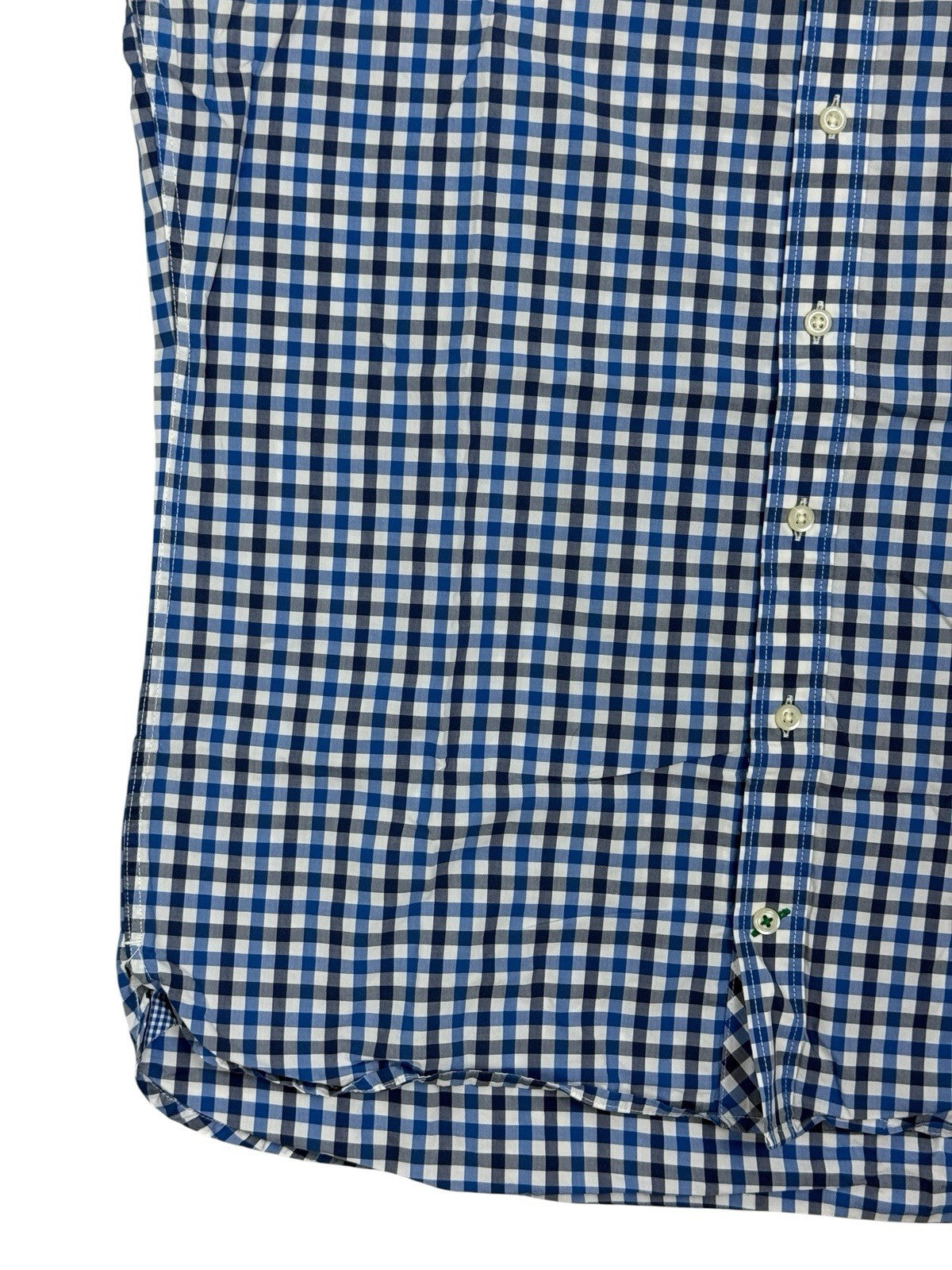 Tommy Hilfiger Blue Check Custom Fit Short Sleeve Shirt Medium