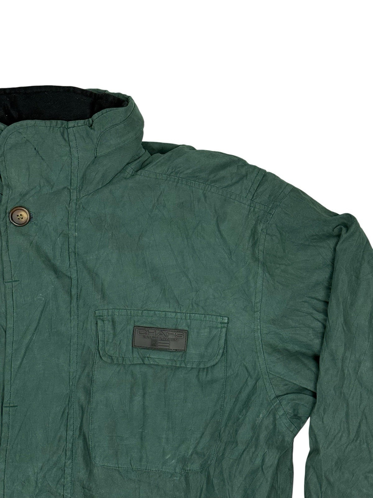 Chaps Ralph Lauren Green Retro Lined Heavy Jacket Medium