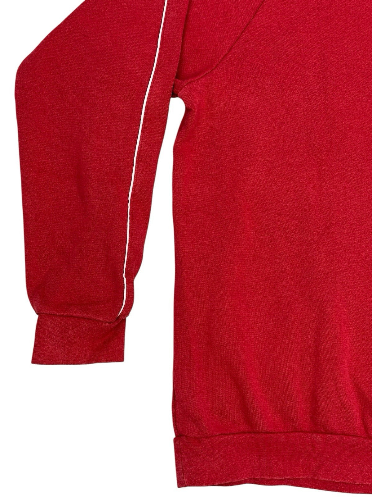 Adidas Red Embroidered Pinstripe Hoodie Large