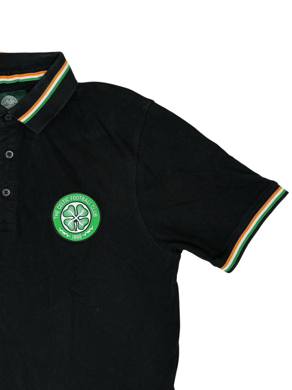 Celtic Football Club Black Cotton Polo Top Medium