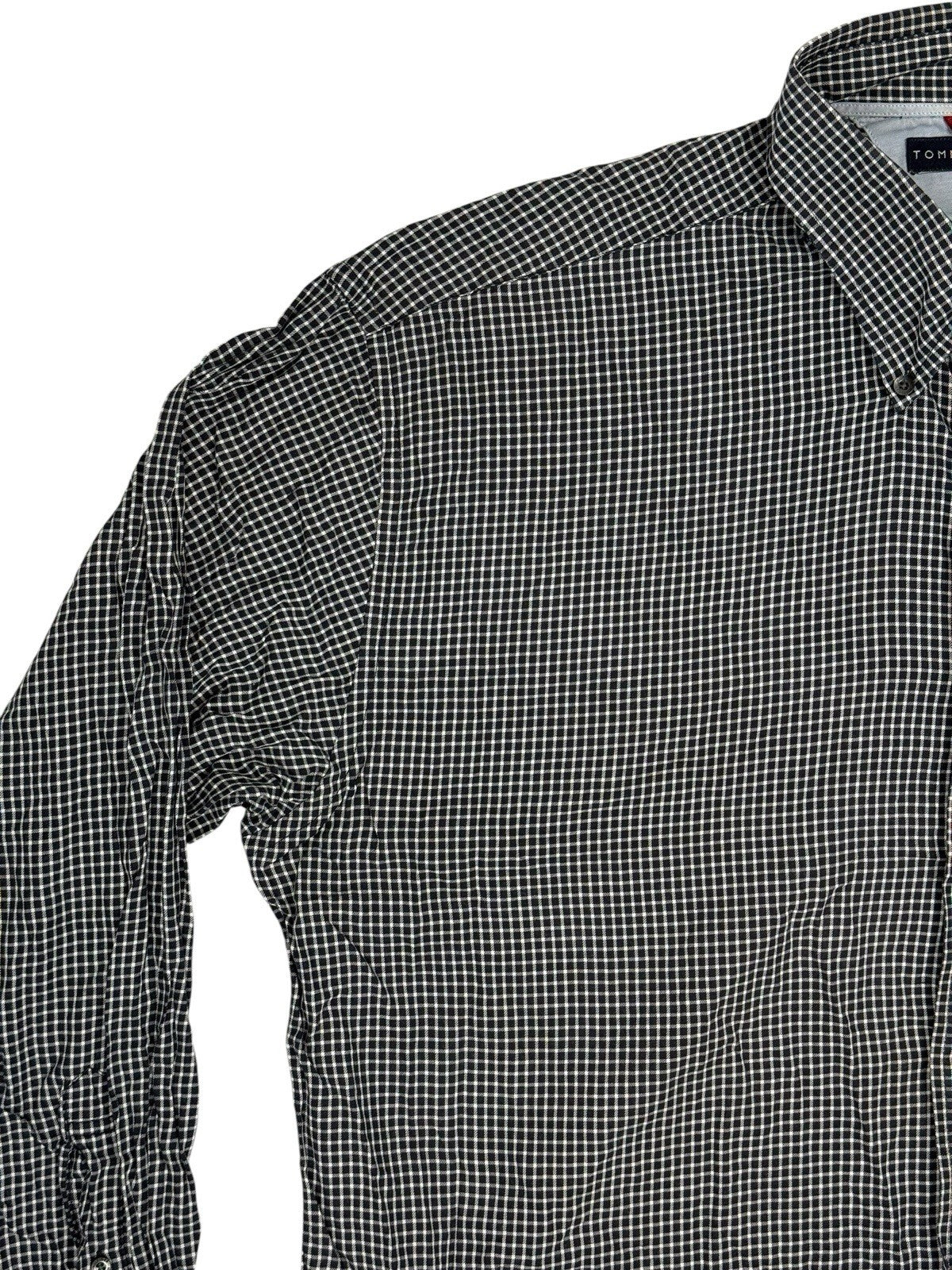 Tommy Hilfiger Black Check Collared Shirt 2XL