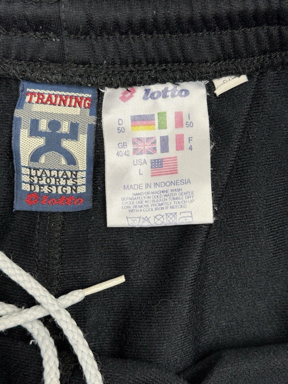 Lotto Black Vintage Tracksuit Bottoms Large