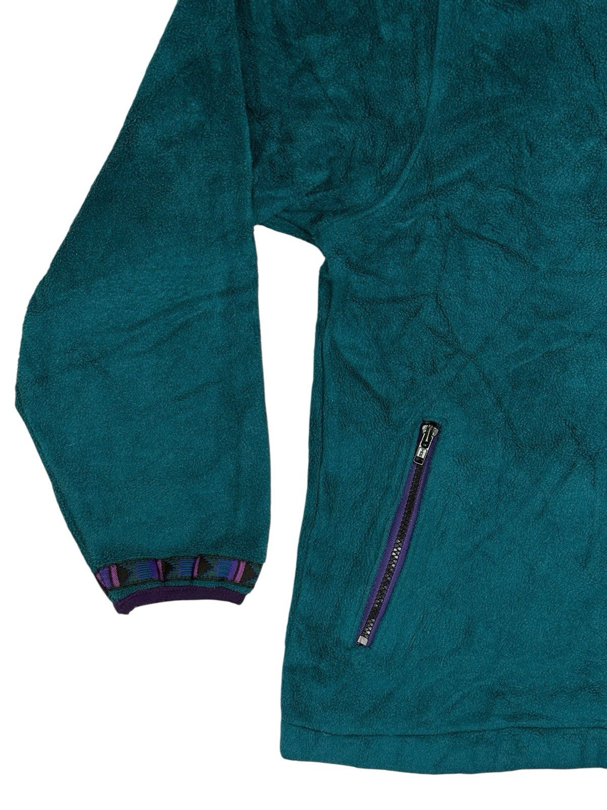 LL Bean Vintage Green Polartec Fleece Zip Jacket Medium