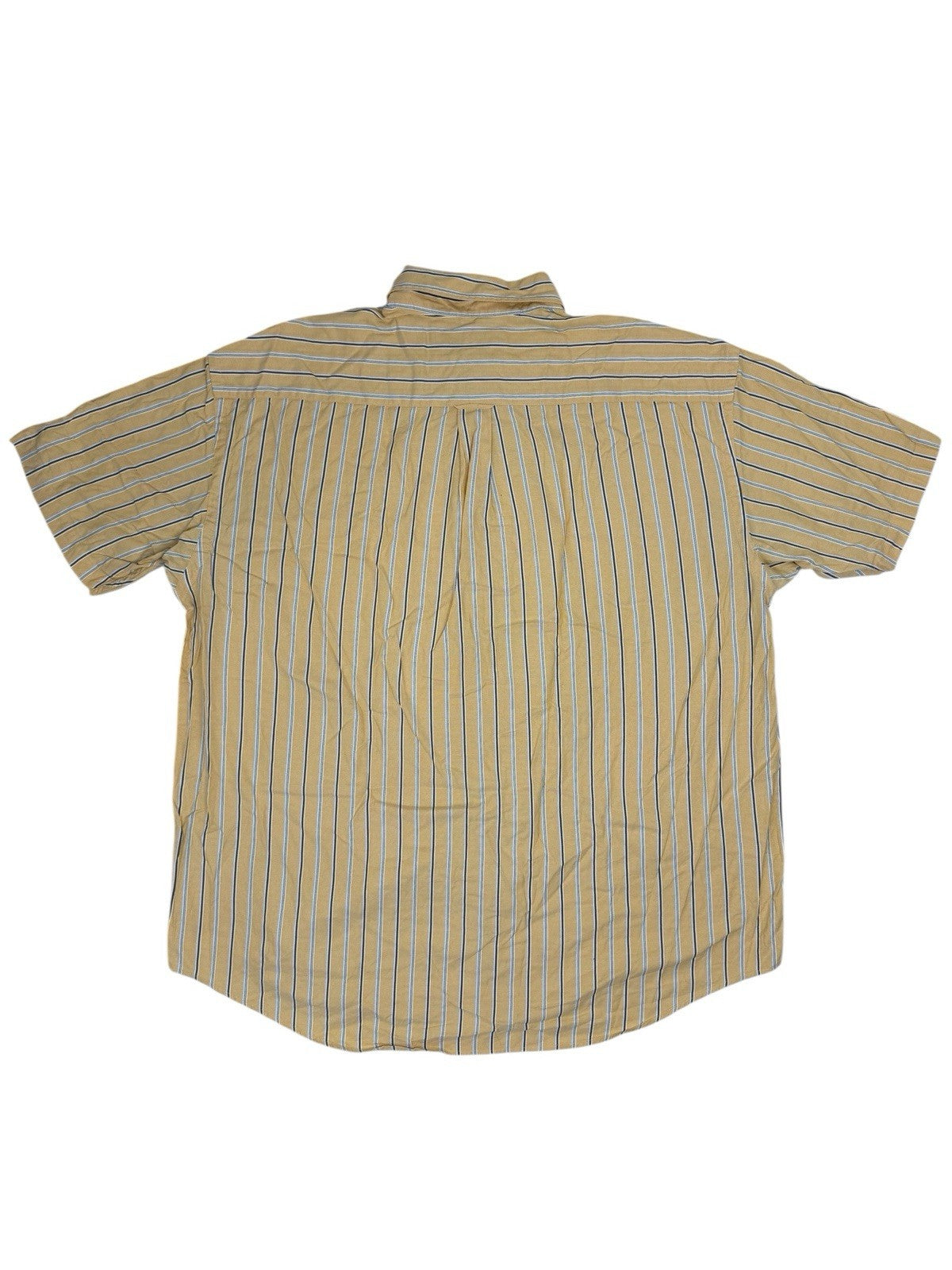 Nautica Retro Yellow Striped Cotton Collared Shirt 2XL