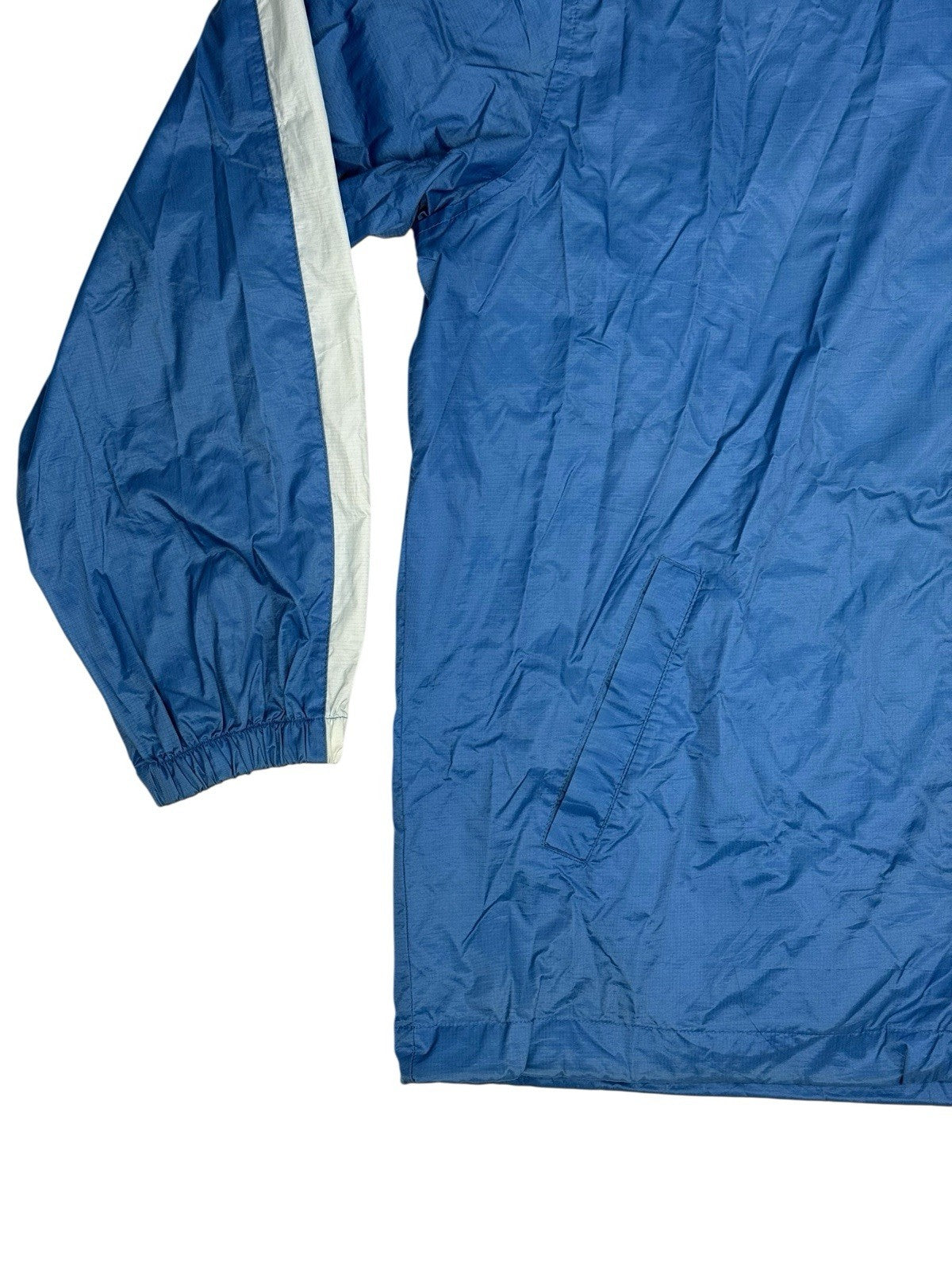 Chaps Blue Retro Nylon Zip Hooded Jacket Large