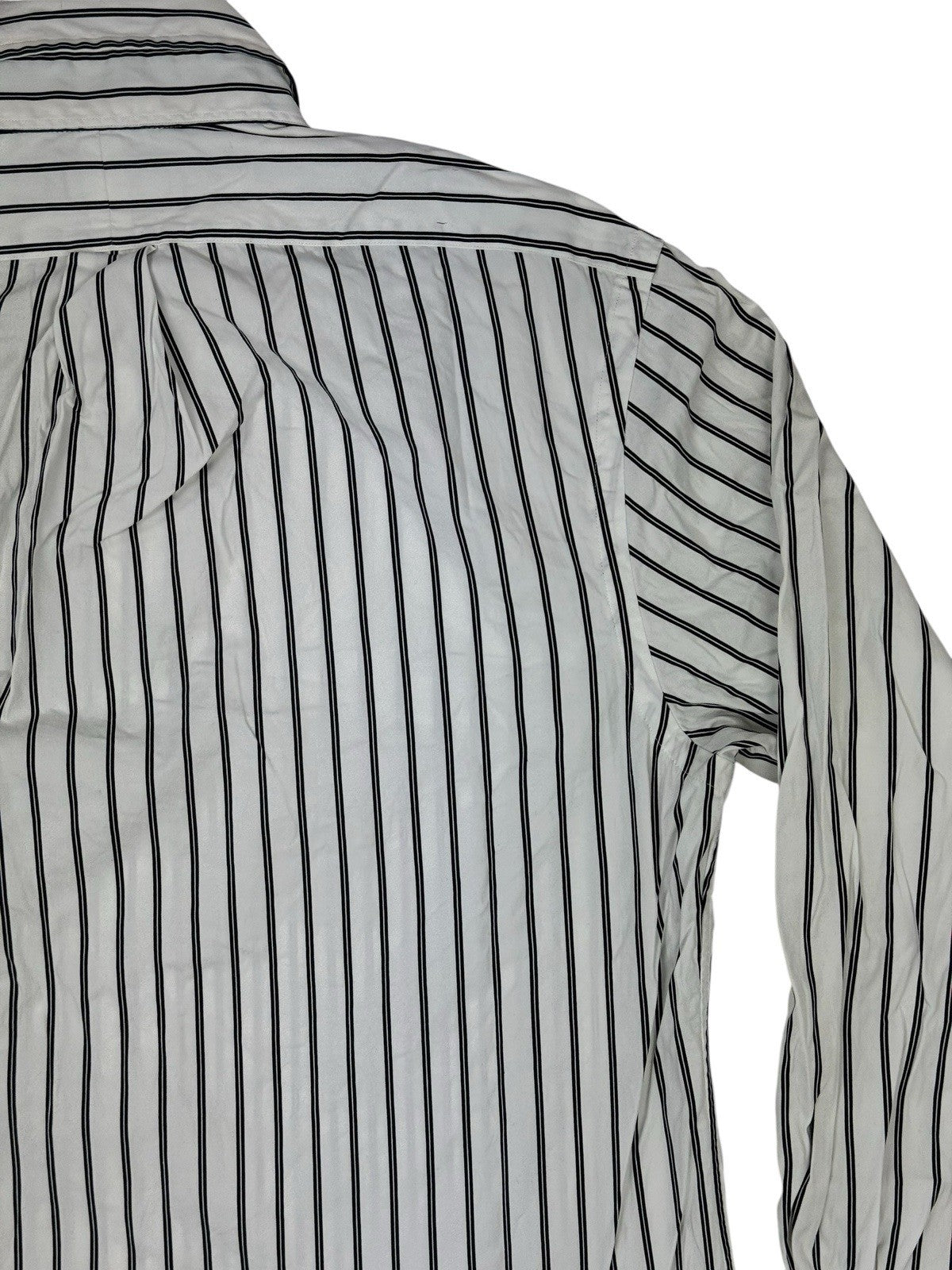 Polo Ralph Lauren White Striped Slim Fit Collared Shirt Large