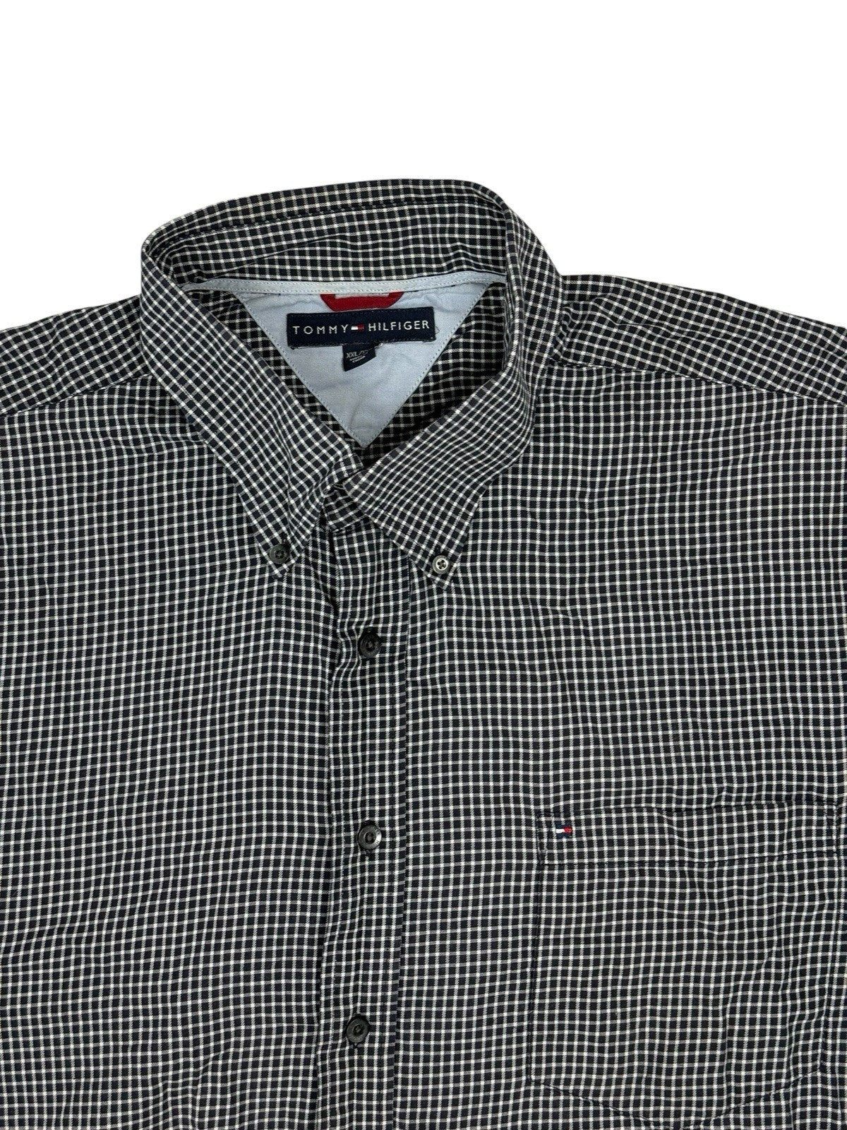 Tommy Hilfiger Black Check Collared Shirt 2XL
