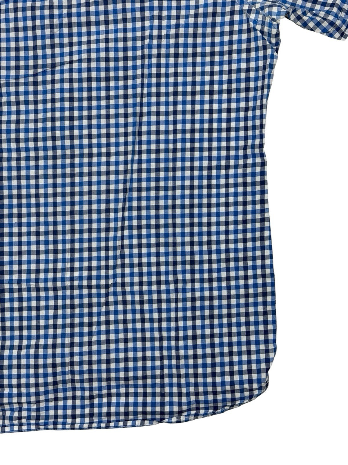 Tommy Hilfiger Blue Check Custom Fit Short Sleeve Shirt Medium