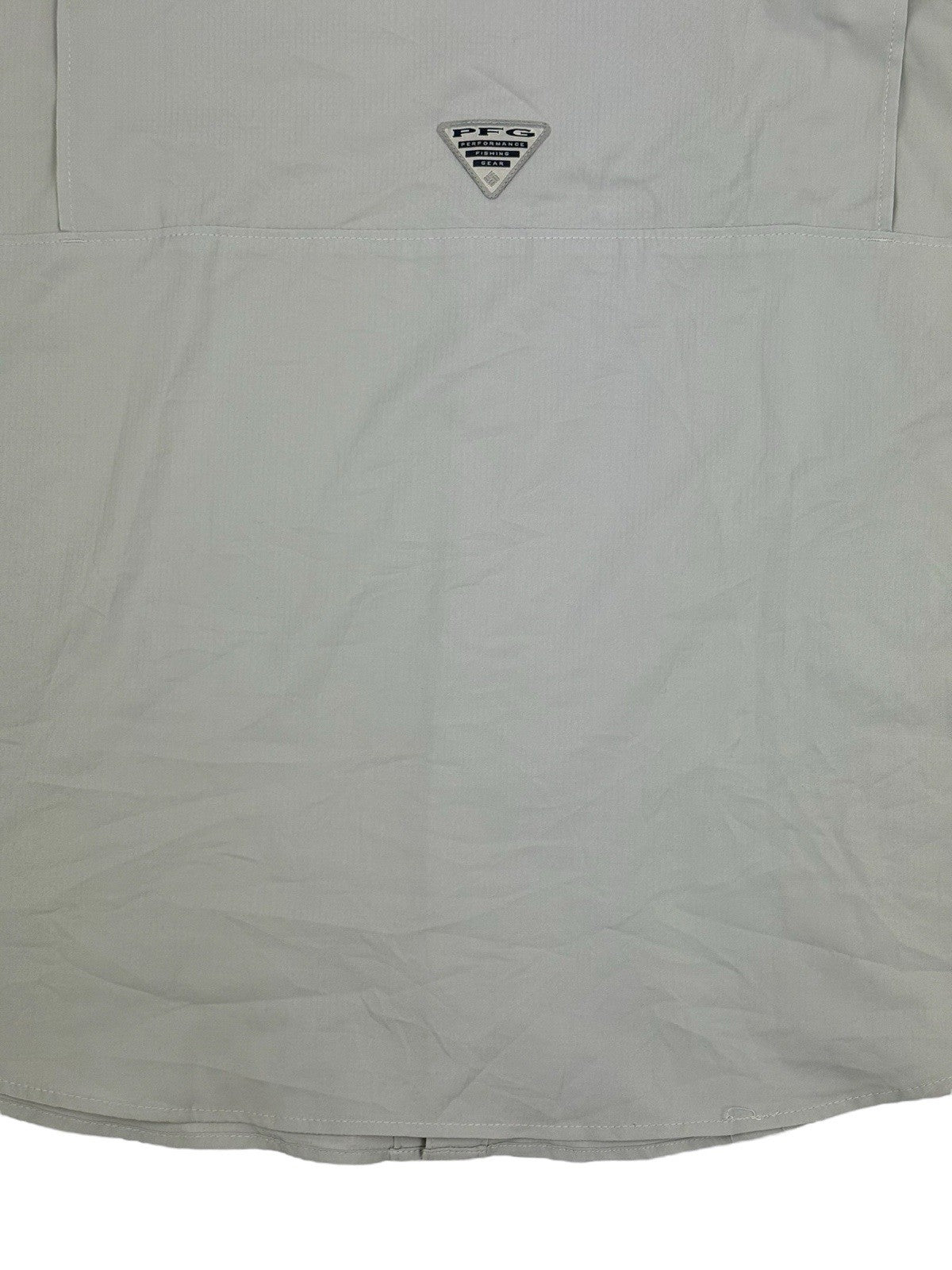 Columbia Grey PFG Polyester Fishing Shirt Large