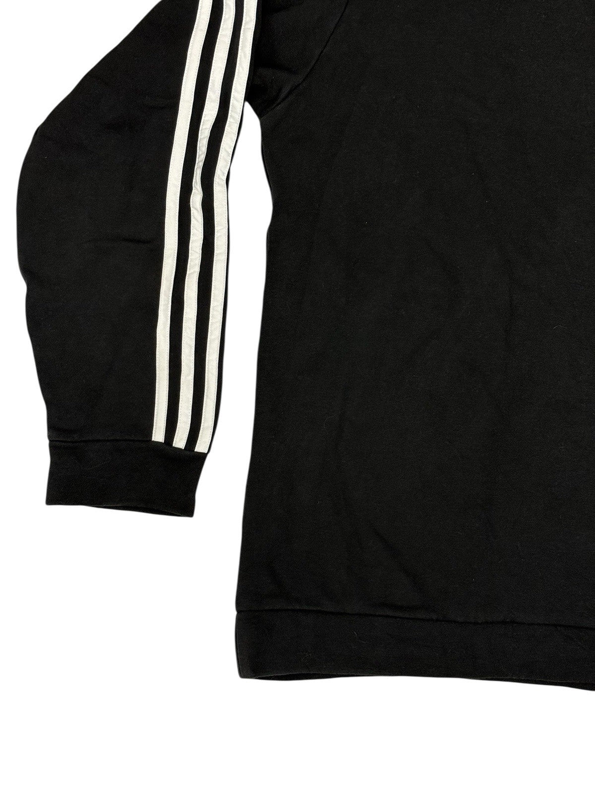Adidas Black Printed 3 Stripe Hoodie Large