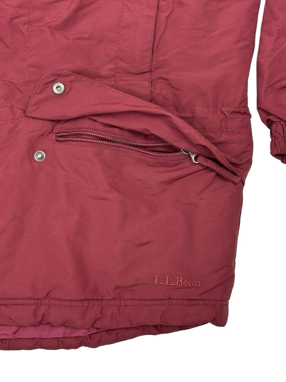 LL Bean Burgundy Primaloft Insulated Jacket Medium