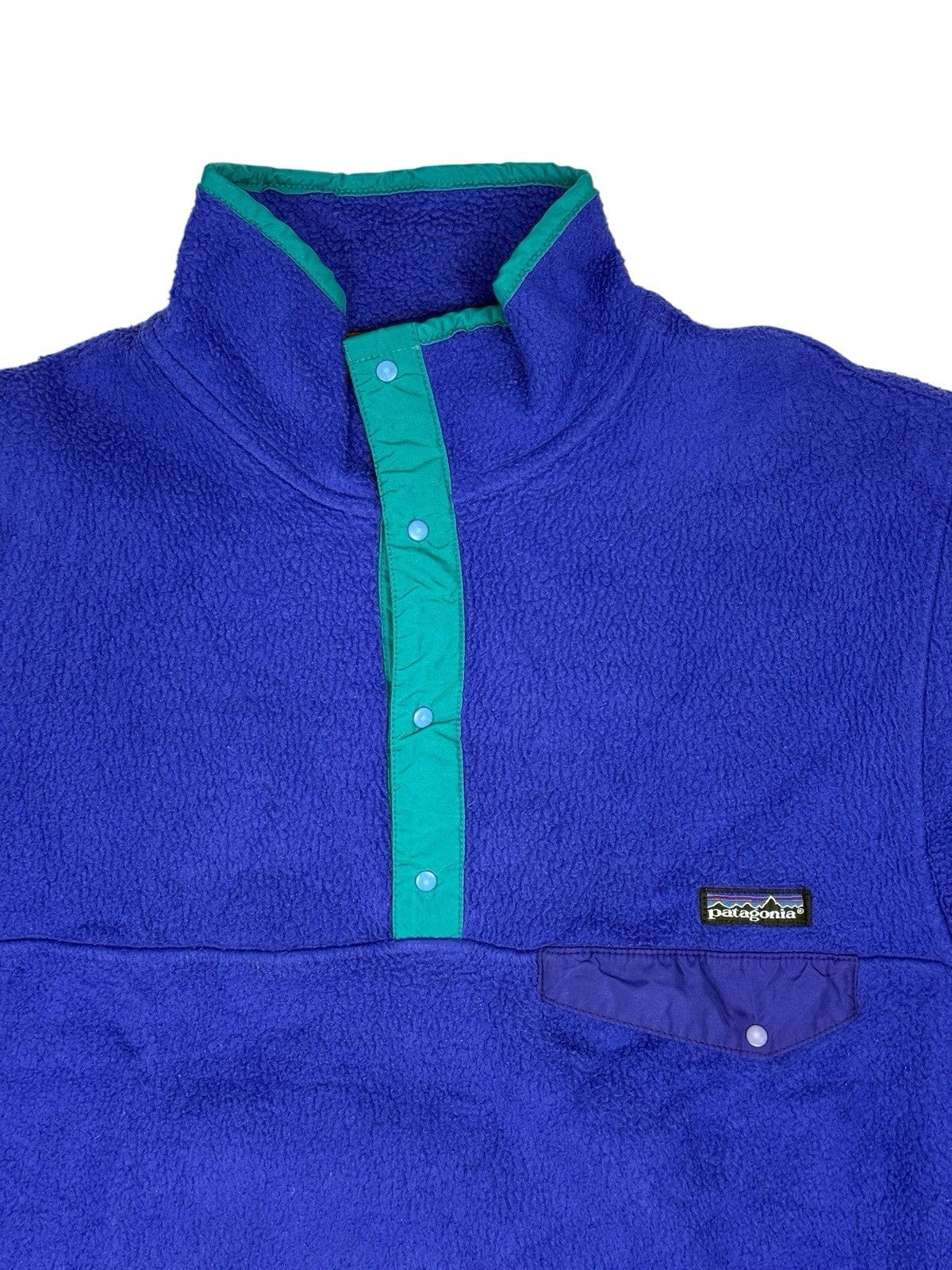 Patagonia Retro Blue Micro Synchilla 1/4 Zip Fleece Jumper Small