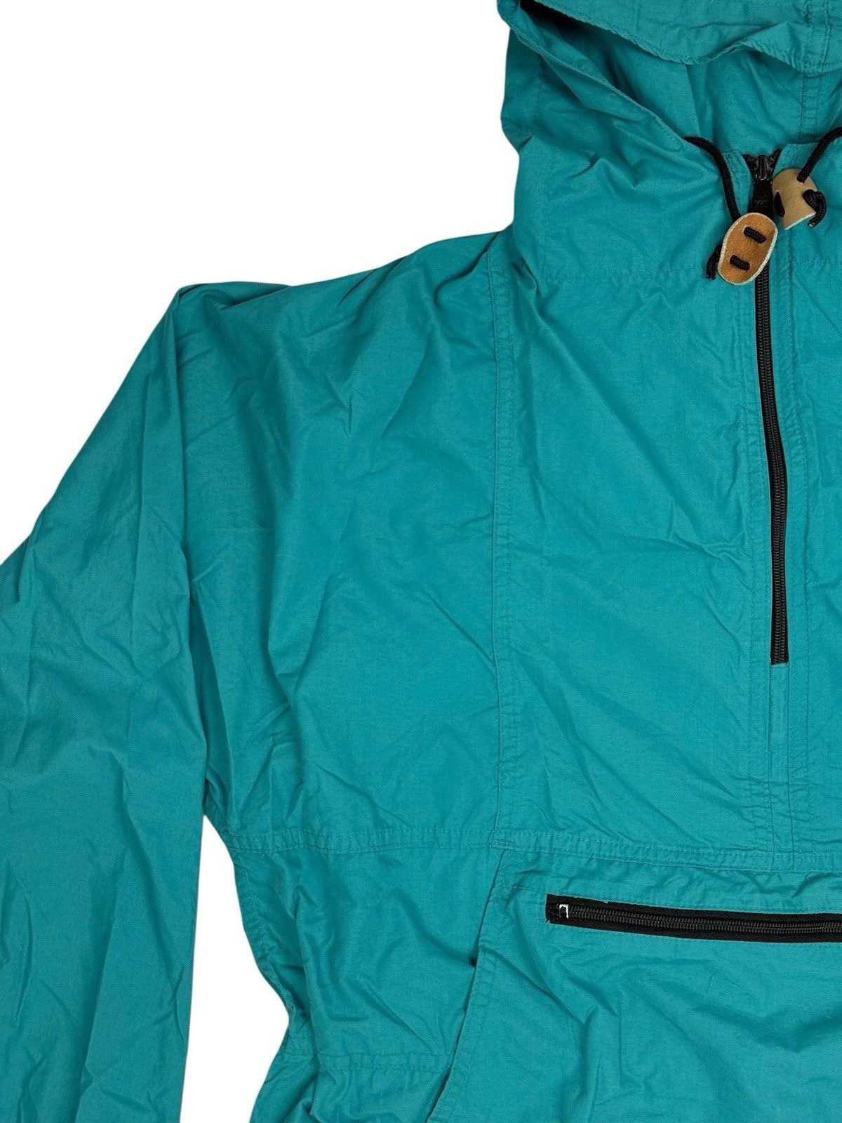 LL Bean Green Retro 1/2 Zip Poncho Medium