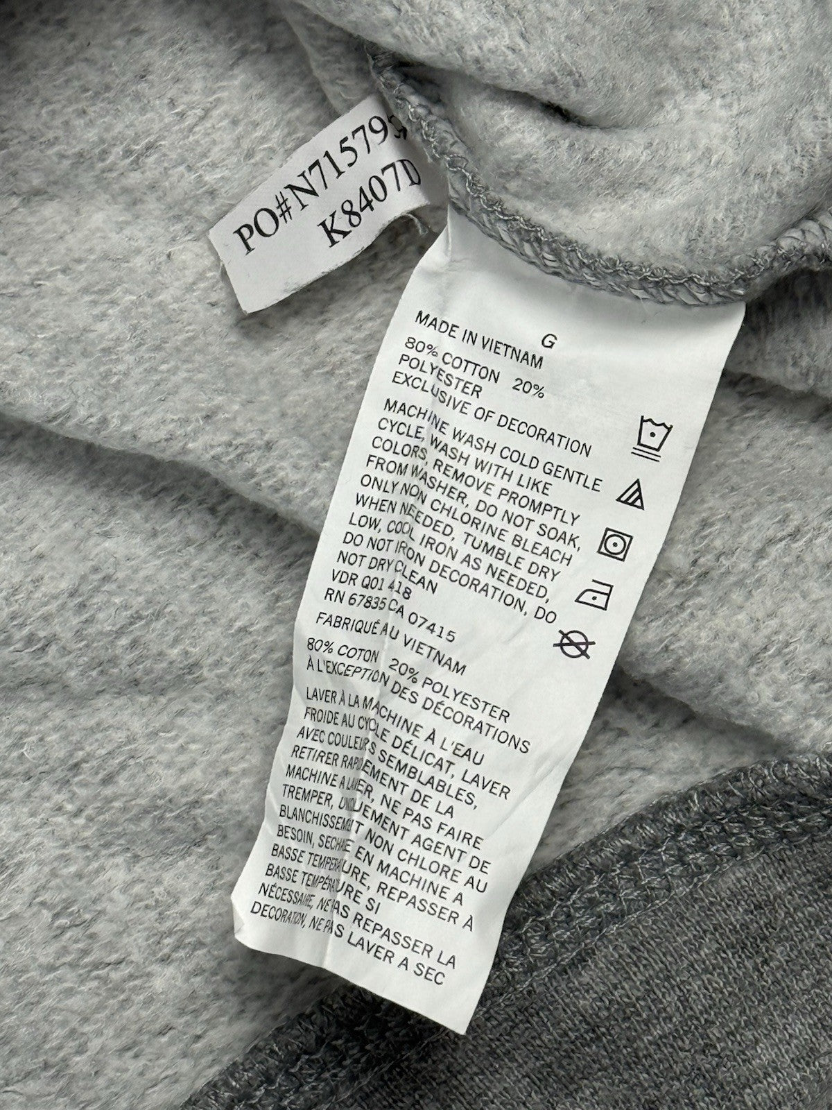 Nautica Grey Zip Through Embroidered Hoodie Jacket Large