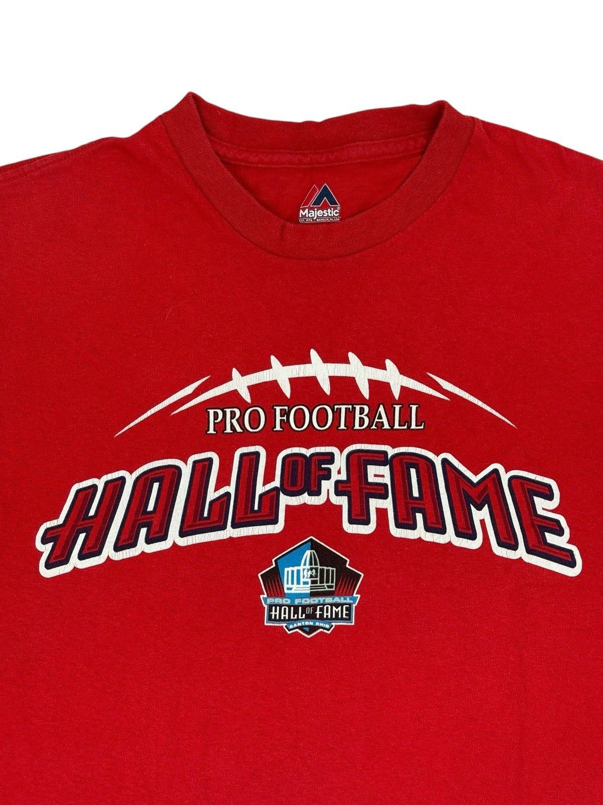 Retro Majestic Red Pro Football Hall of Fame Top Small