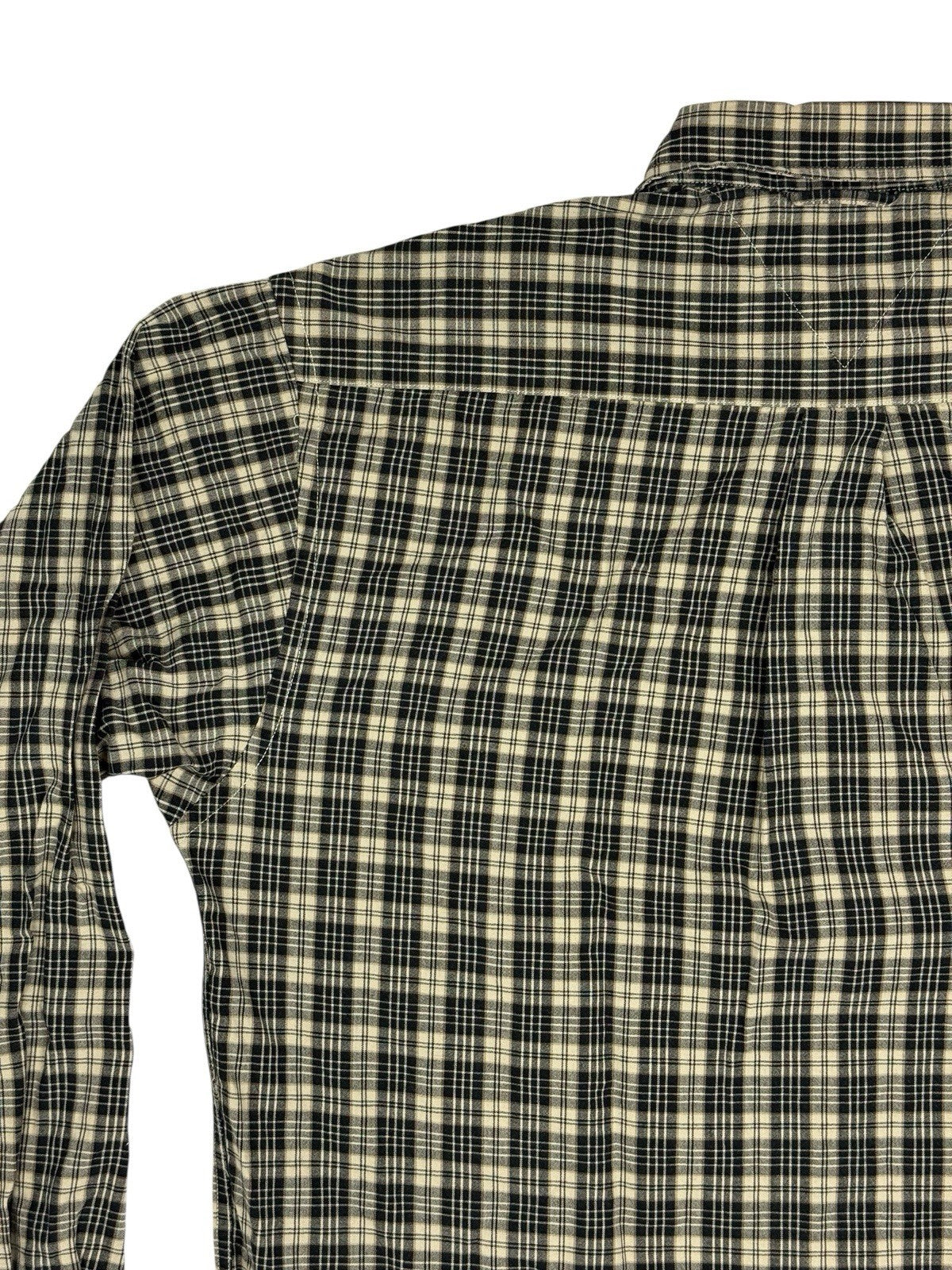 Tommy Hilfiger Retro Beige Plaid Cotton Shirt Medium