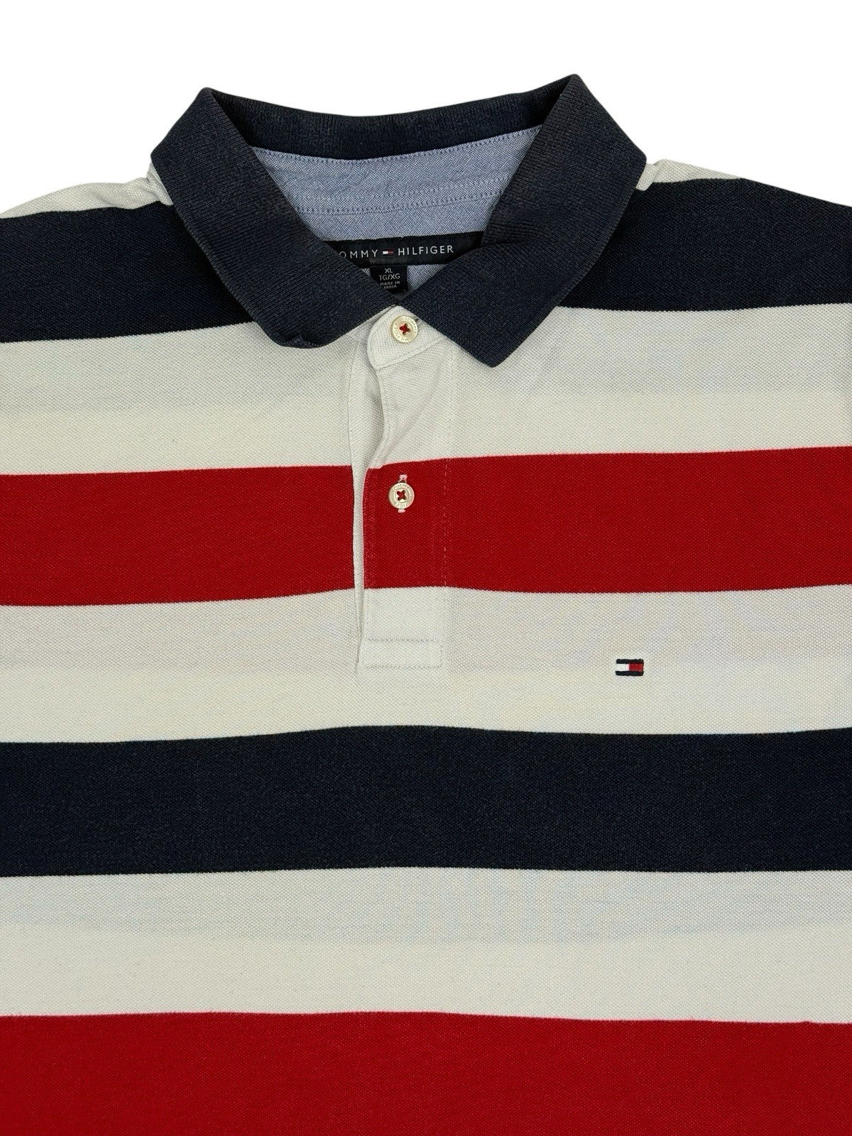 Tommy Hilfiger Retro Multicoloured Striped Polo Top XL