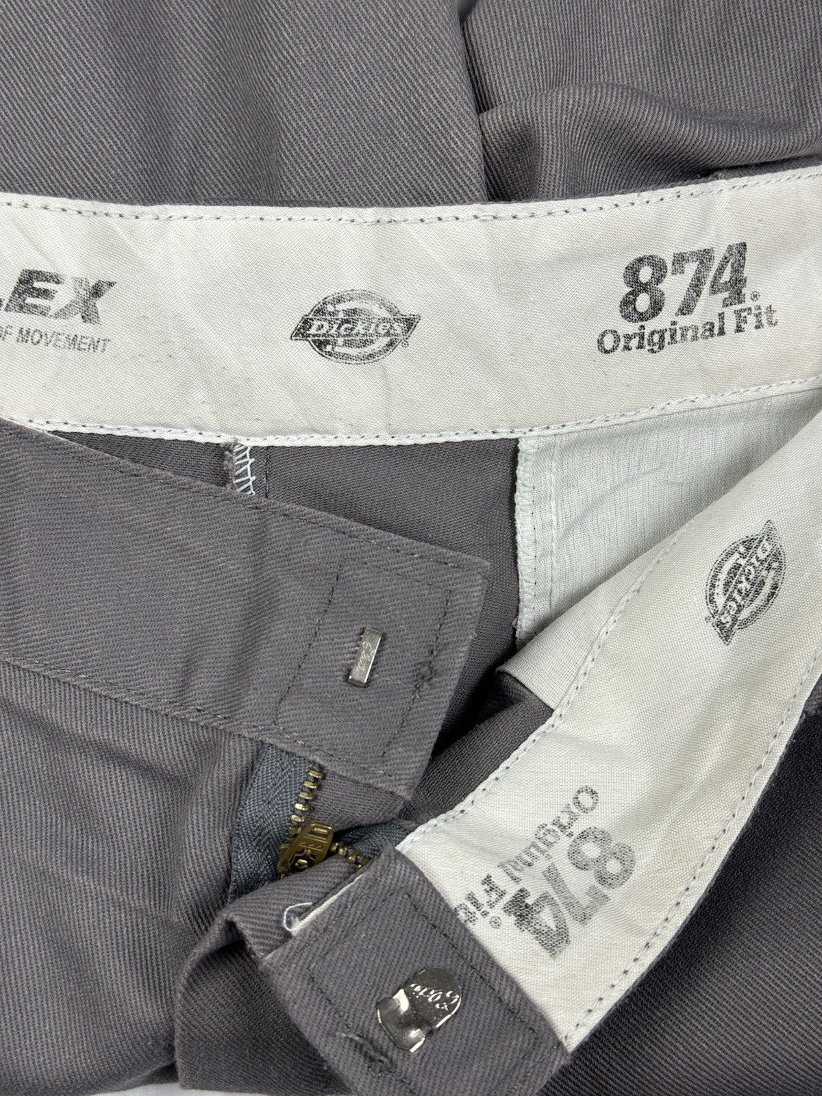 Dickies 874 Original Fit Flex Comfort Grey Chino Trousers 34W 34L