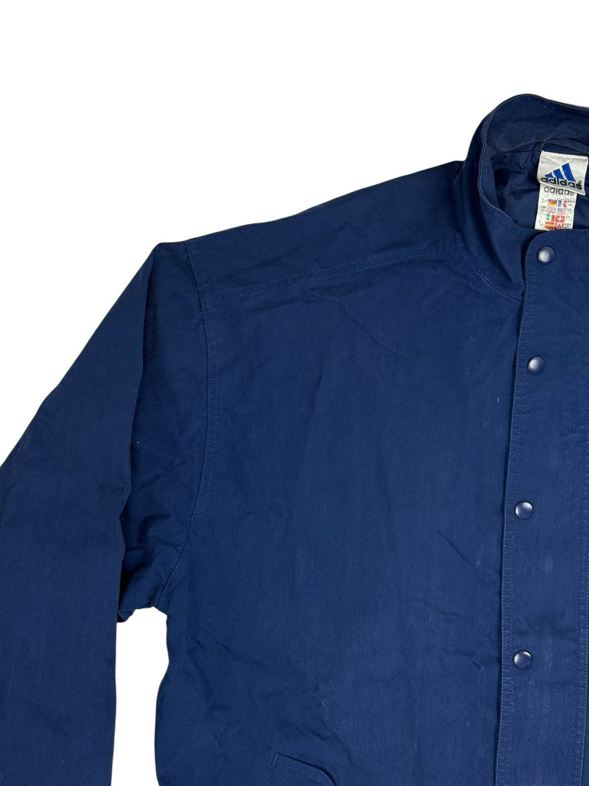 Adidas Vintage Blue Zip Lined Jacket Large